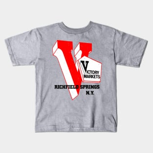 Victory Market Former Richfield Springs NY Grocery Store Logo Kids T-Shirt